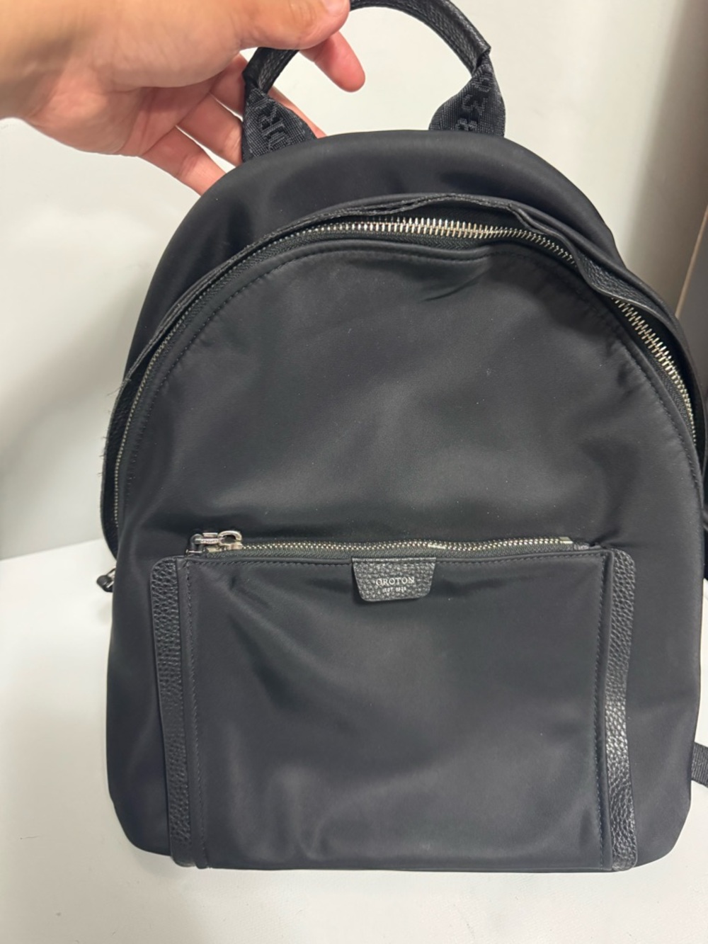 Oroton Black Nylon Backpack